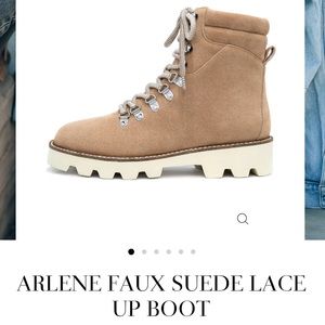 Vici Collection- Arlene faux suede lace up boot